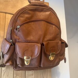Tan Genuine Leather Backpack